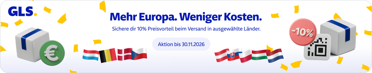 Interantionale Rabattwochen - Spare 10% auf Pakete in Größe S, M und L beim Versand nach Österreich